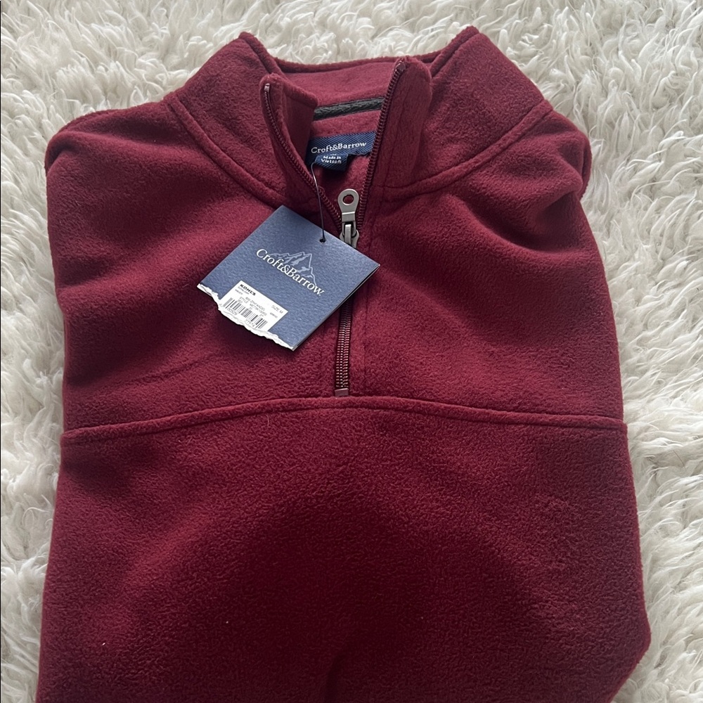 Croft & Barrow Maroon Fleece Pullover